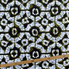 Tissu Wax kaki noir imprimé Batik