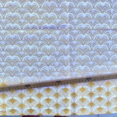 Tissu Wax pailleté blanc imprimé Ecailles