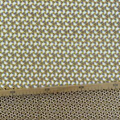 Tissu Wax pailleté blanc marron imprimé Mini-triangles