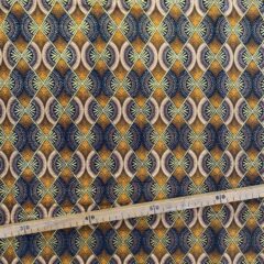 Tissu Wax pailleté marron imprimé Demi-lunes