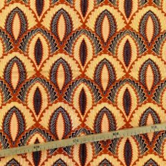 Tissu Wax pailleté orange imprimé Arty