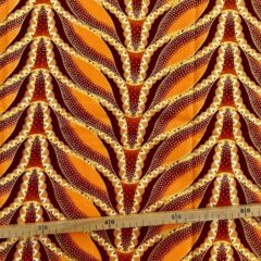 Tissu Wax pailleté orange imprimé Sirène