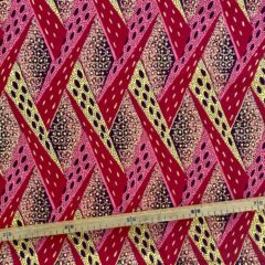 Tissu Wax pailleté rouge imprimé Croisé