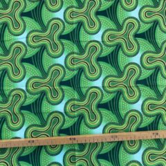 Tissu Wax pailleté vert imprimé Micro