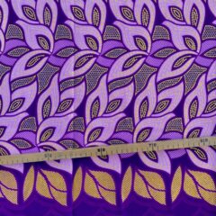 Tissu Wax pailleté violet imprimé Tresses