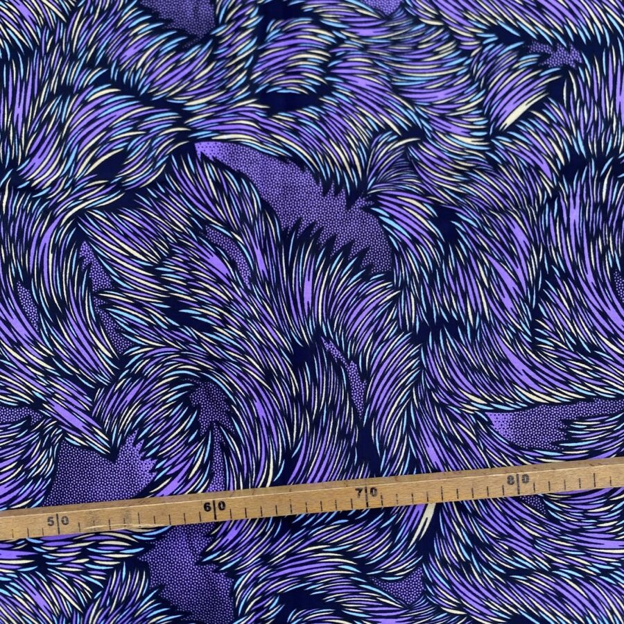 Tissu Wax violet jaune imprimé Explosion